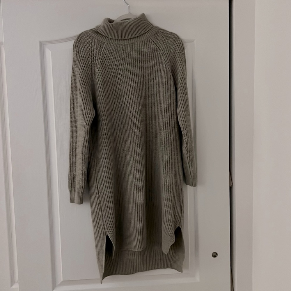 Taupe Sweater Dress w/ Turtleneck